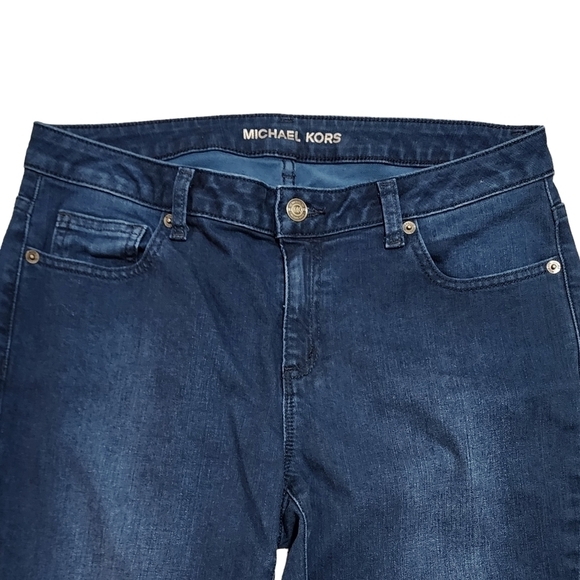 Michael Kors Izzy Skinny Dark Navy Raw Hem Jeans - 6 - Picture 3 of 7